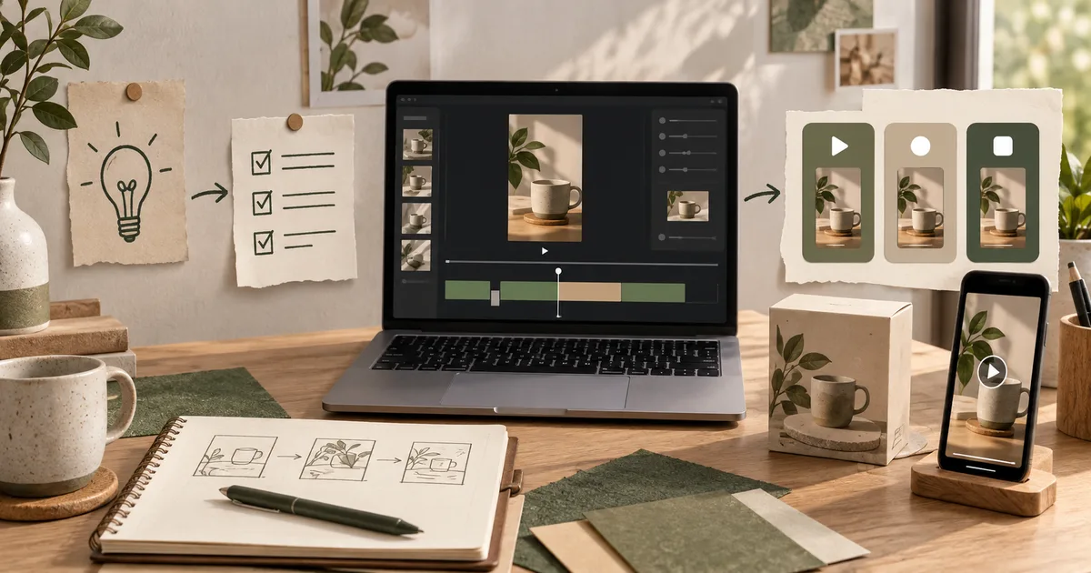 Viibeo AI video maker workflow for creating short-form business videos.
