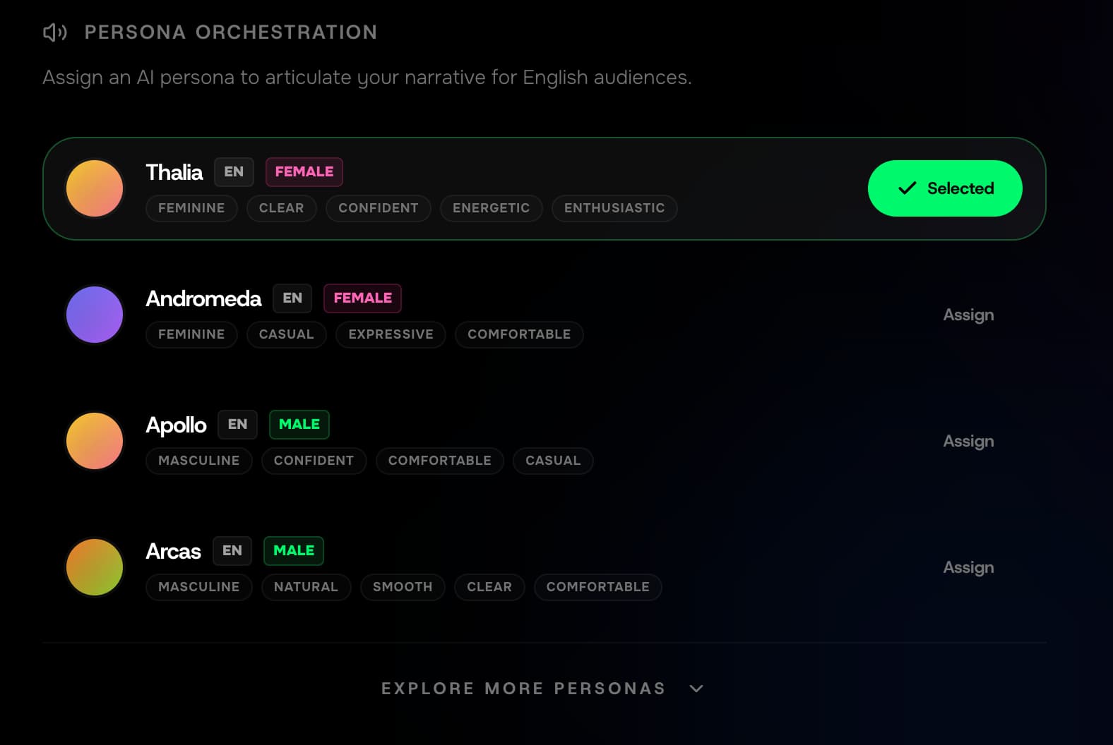 Screenshot showing Realistic AI Voices within the Viibeo AI Video Editor workflow
